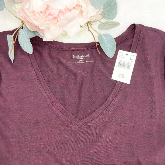 Motherhood Maternity Long Sleeve T-Shirt Purple Large - Picture 5 of 7